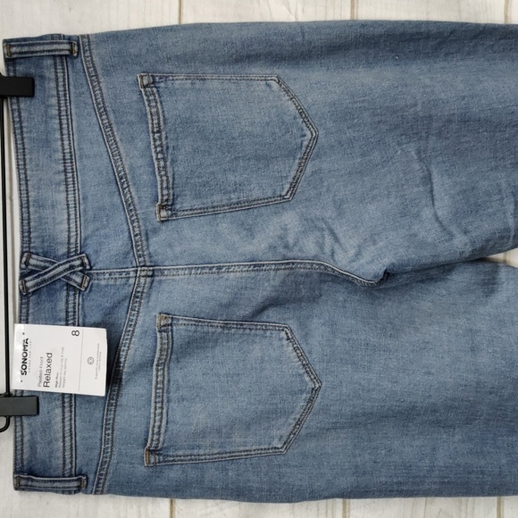 SONOMA High Rise Pleated Front Relaxed Light Wash Jeans, Size 8 - Picture 6 of 9